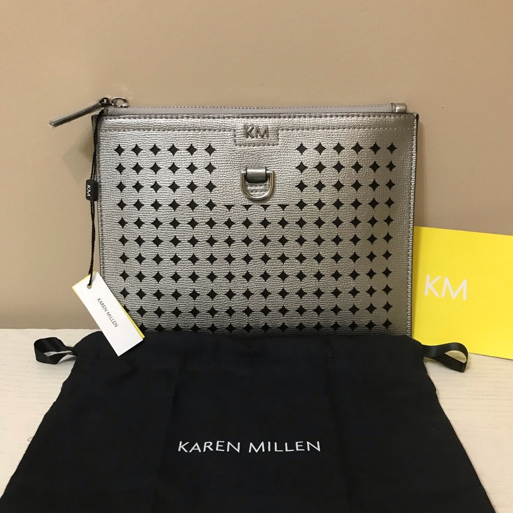 NWT Karen Millen Perforated Pouch Bag